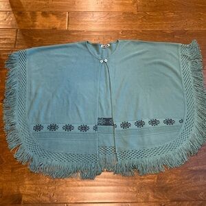 NWOT Carlex Inka Turquoise Poncho